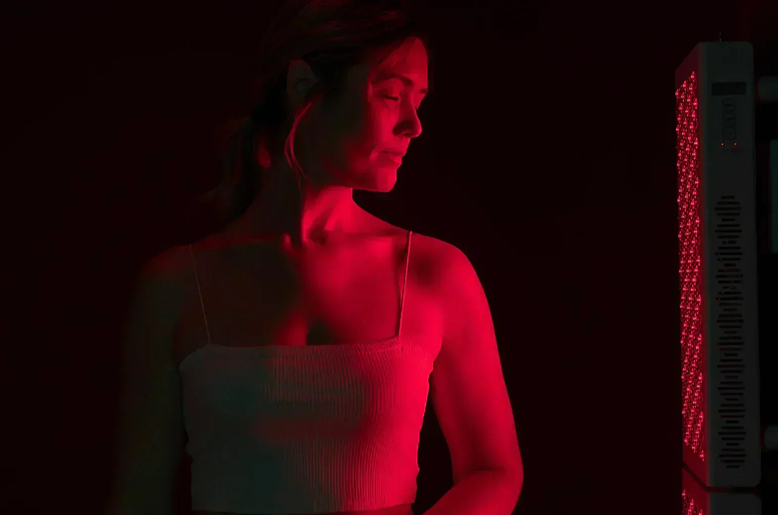 "LED Light Therapy device used for skincare at home, offering anti-aging and acne treatment benefits for women of all ages using non-invasive light wavelengths.