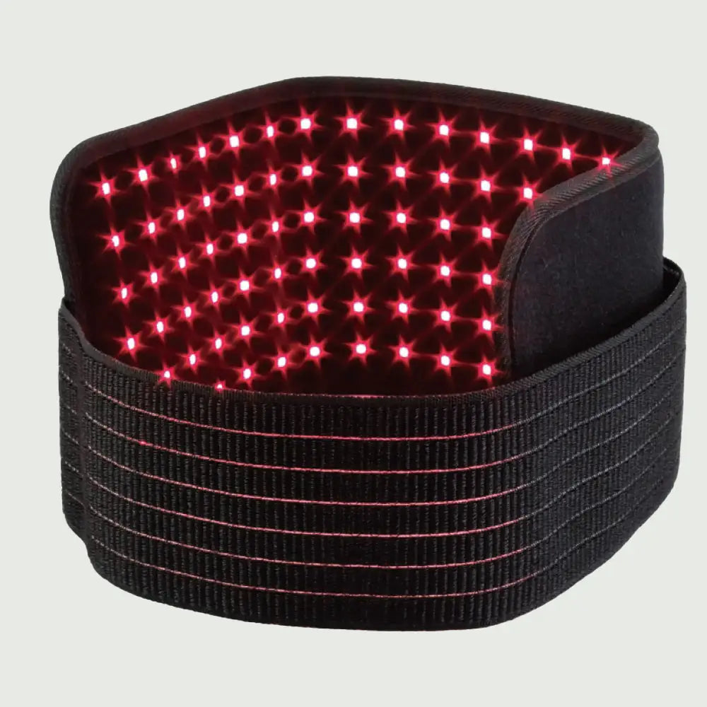 re-nū 120 LED Red Light Therapy Belt partially wrapped and bent to show its flexible, adjustable design.