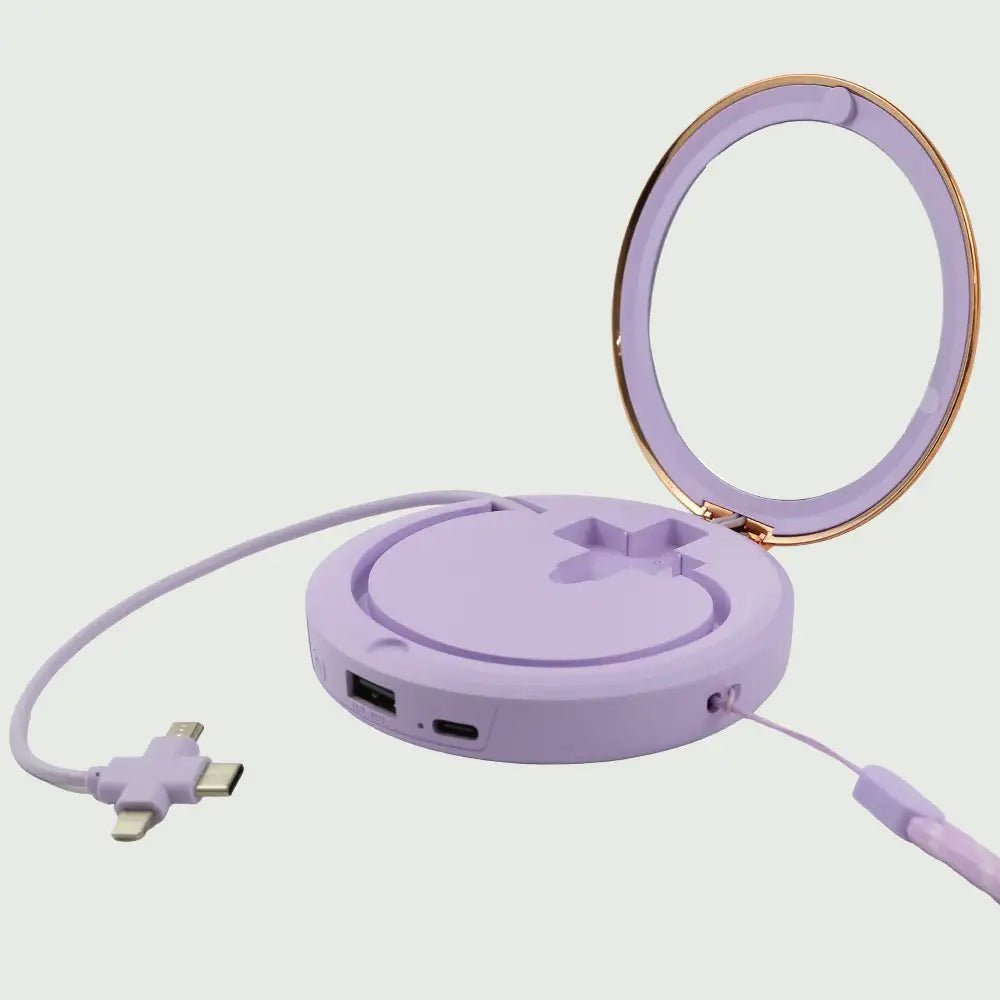 re-nū Hand Warmer charging output cable featuring its multiple connectors, functioning as a portable power bank.