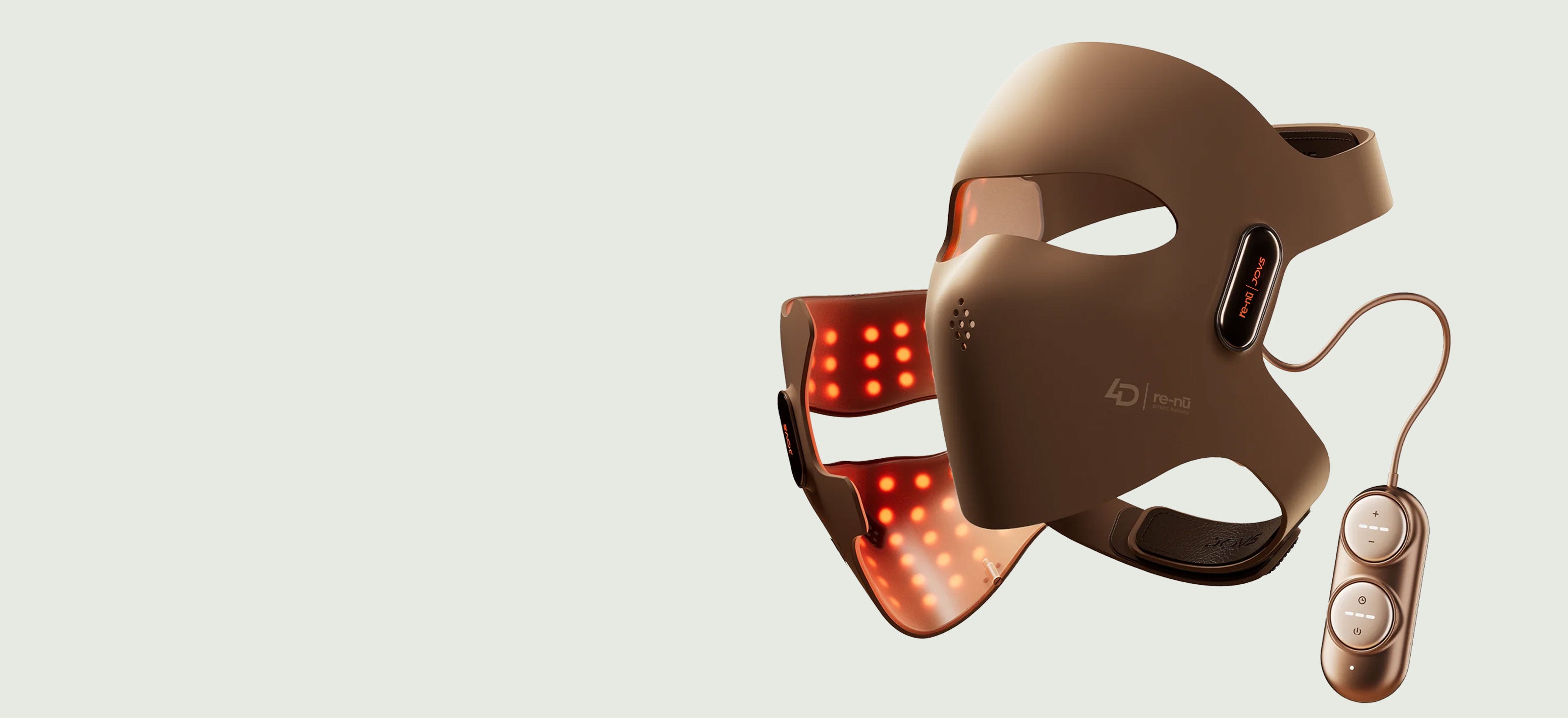 4D Laser Light Mask with LED lights and control device.