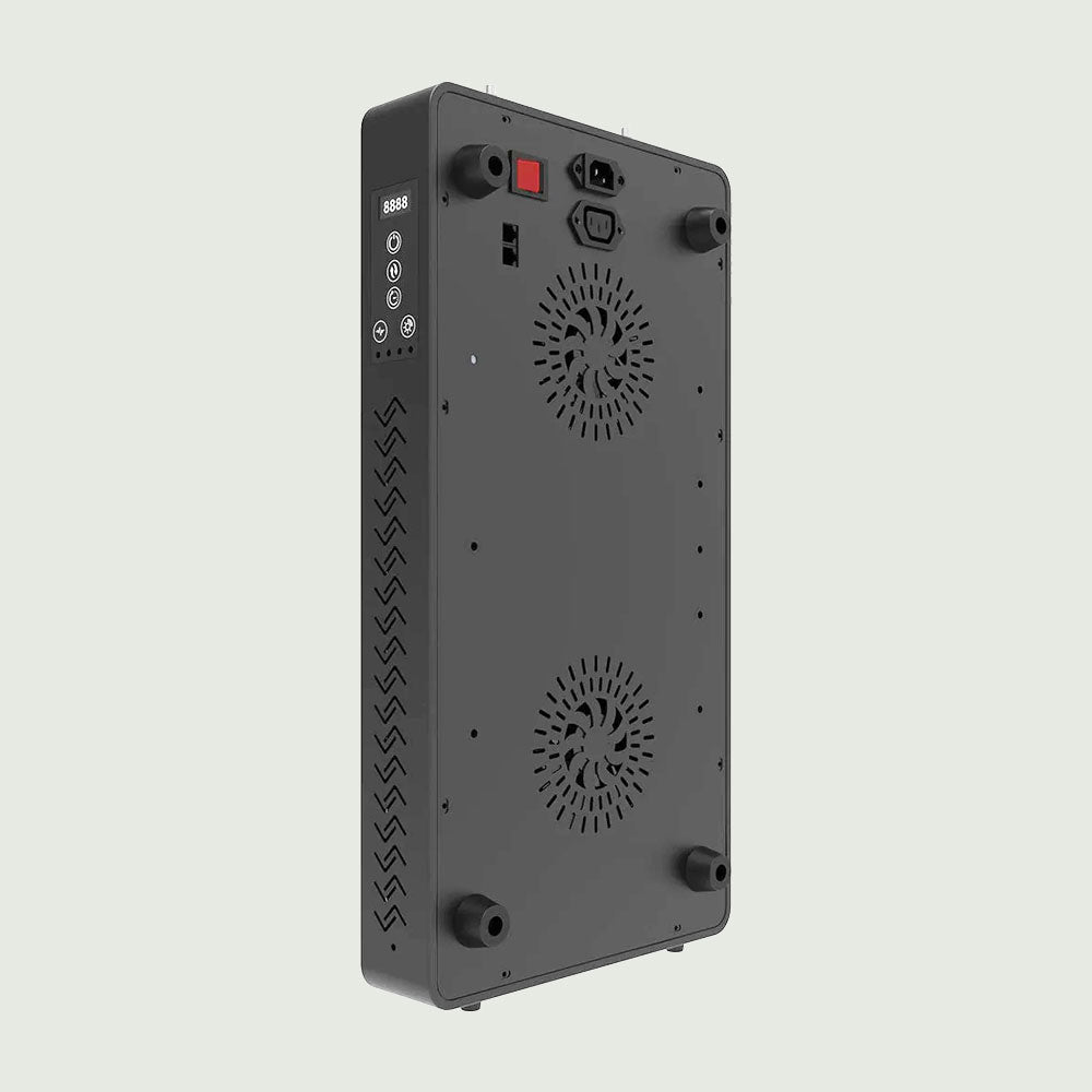 Back view of LED Red Light Therapy Panel Elite, vents and mounting slot for stable positioning