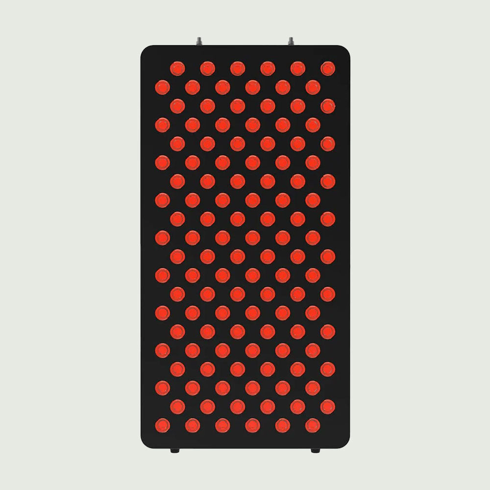 Front view of LED Red Light Therapy Panel Elite - Targeted Relief from re-nū Smart Beauty, designed for targeted relief with a compact, portable design and multiple LED lights for effective treatment