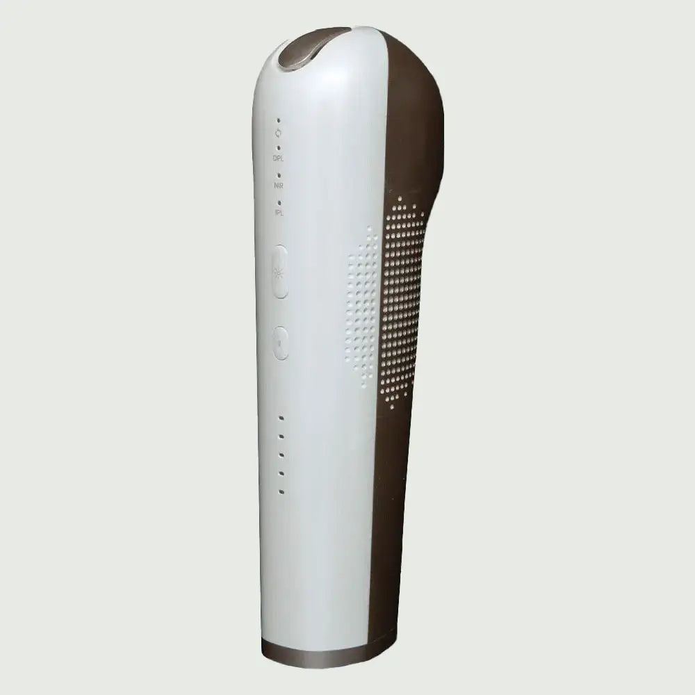 Full view of the re-nū RapidFlash Laser Hair Remover, showcasing its sleek, modern design and all-in-one functionality.