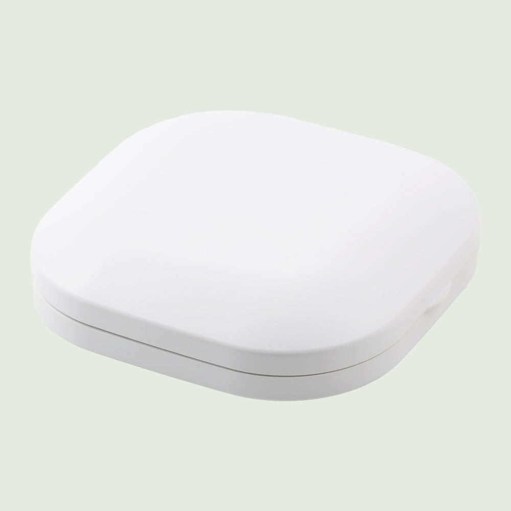 Side angle of the Compact LED Pocket Mirror while closed, showcasing its slim and portable design for easy carrying.