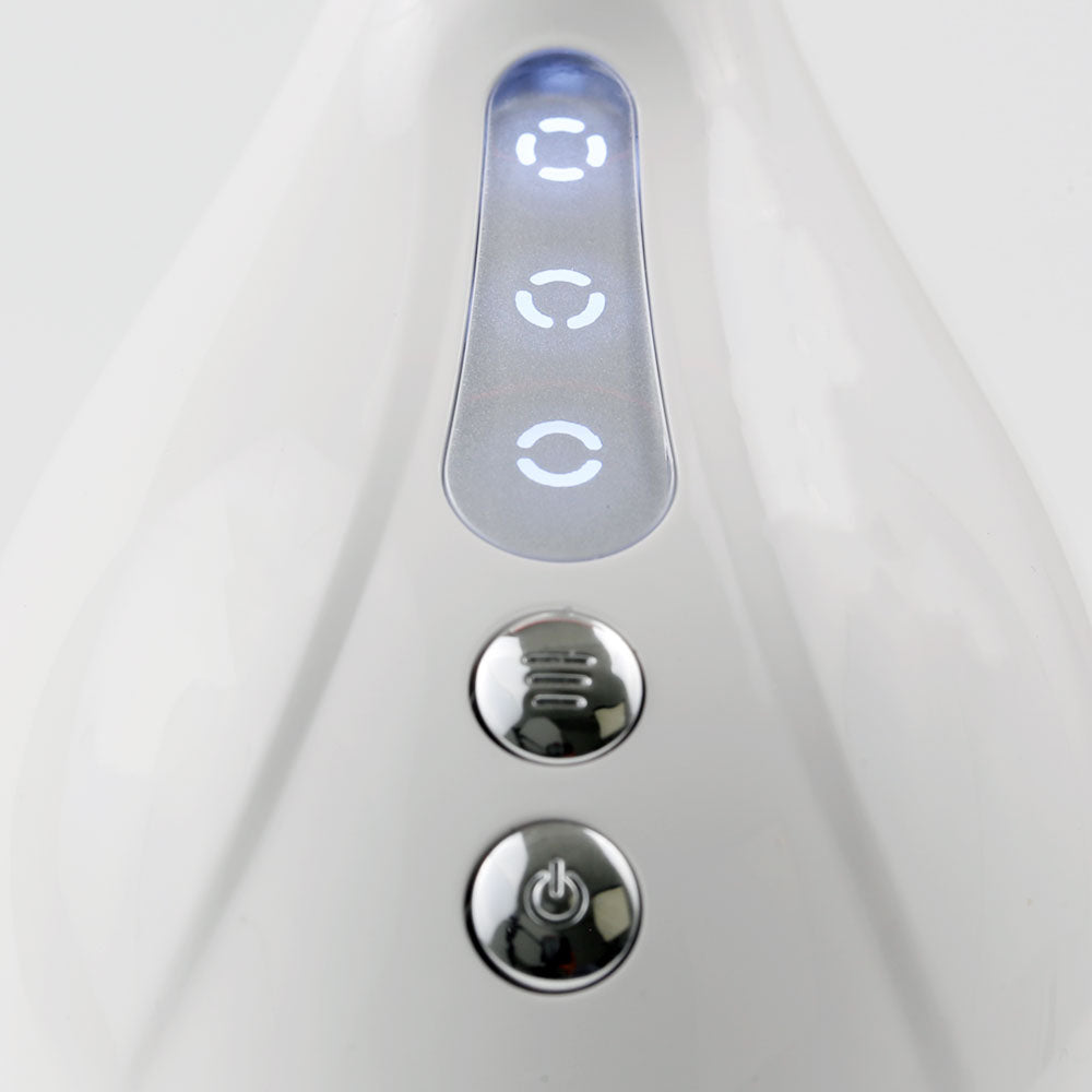 Close-up of control buttons on 360° LED Lift & Sculpt – showing user interface for switching LED modes, thermal, and EMS settings