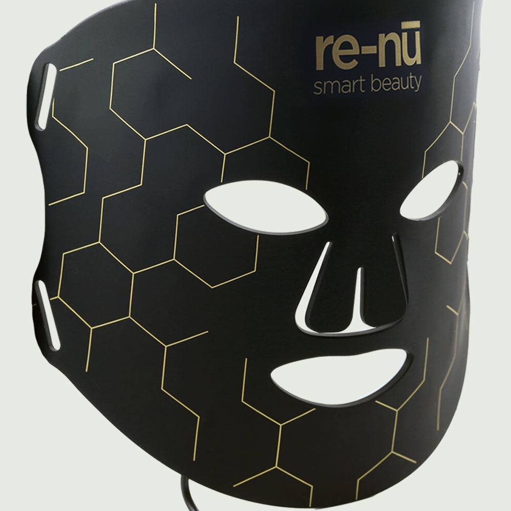 Close-up of Multi-Color Light Therapy Mask – Advanced Skincare LED Therapy showing detailed LED light grid and smooth silicone finish