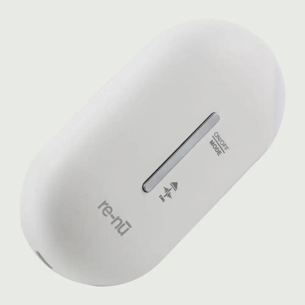 Plasma Laser Therapy Hair Growth Comb by re-nū Smart Beauty, featuring wireless design, convenient usb-c charging port and easy to use EMS mode controls.
