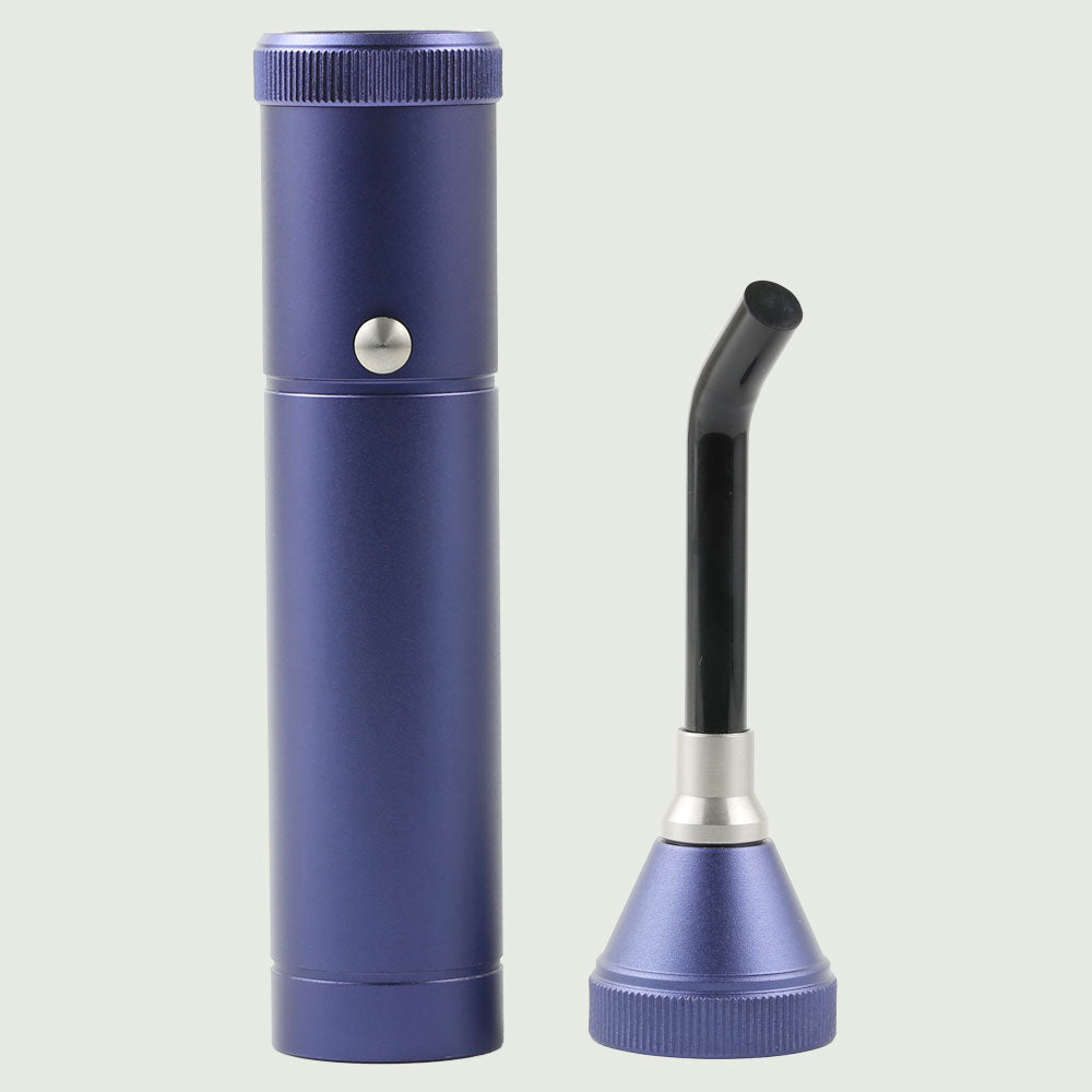 Half-view of Red Light Therapy Torch with removable fiber optic tip placed beside it, highlighting precision design and easy attachment.
