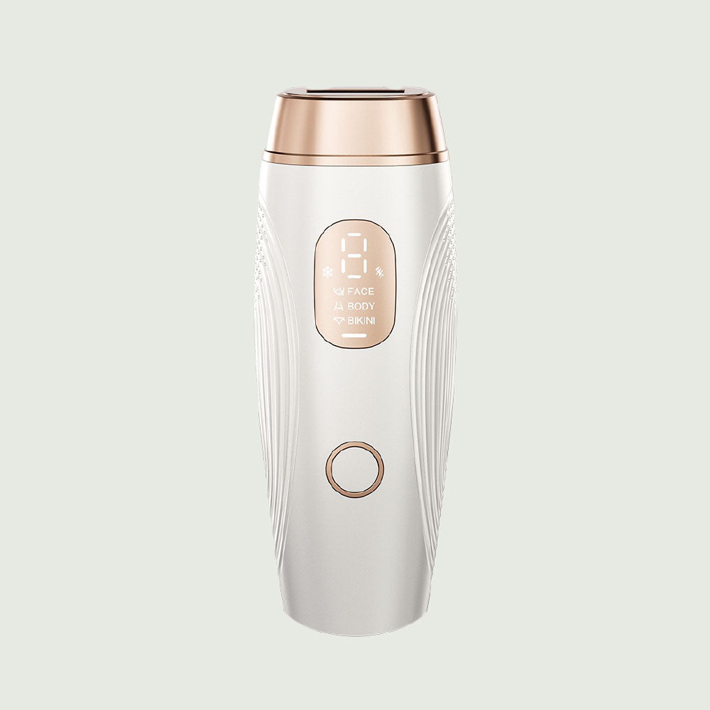 Front view of IPL Hair Removal Device with Ice Cooling Tech – showing upper flash window and smooth design