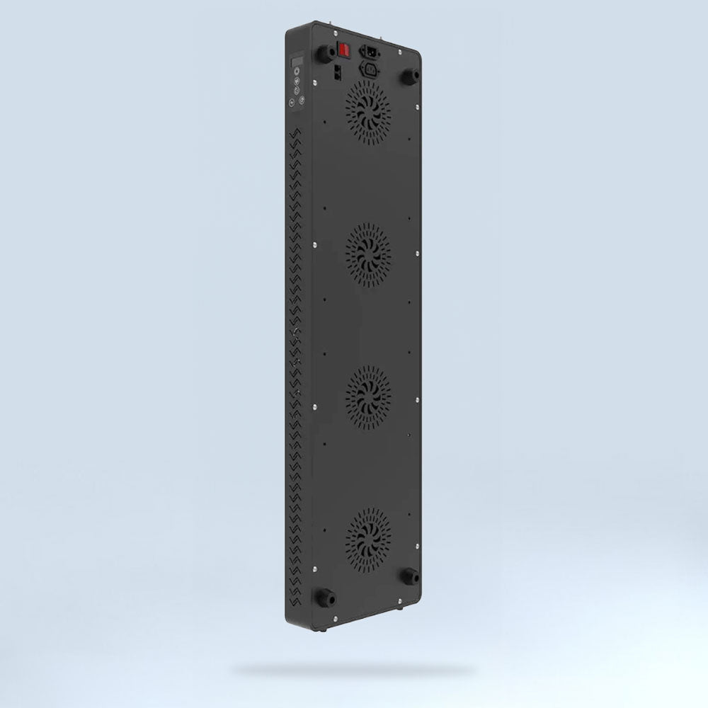 Back view of the LED Red Light Therapy Panel Elite - Extended Coverage, featuring ventilation design and power input for safe and efficient operation.