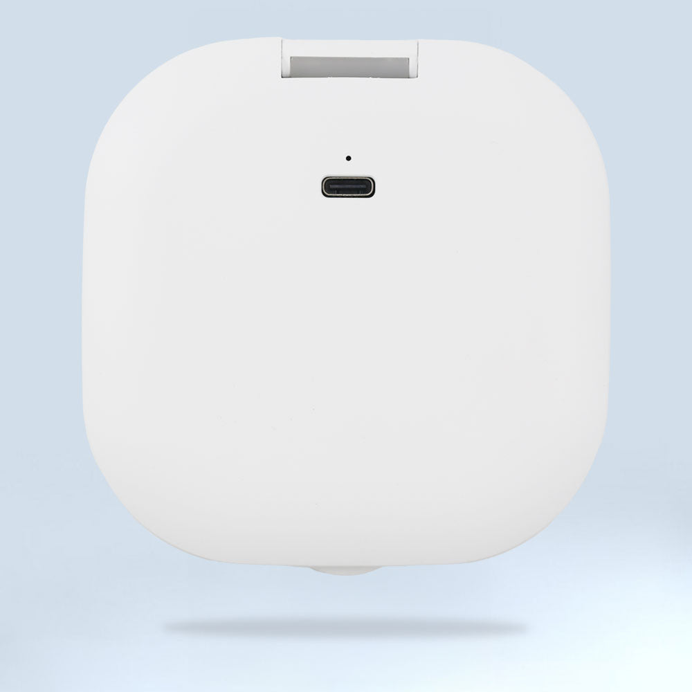 Back view of the Compact LED Pocket Mirror while closed, showcasing its slim and portable design for easy carrying.