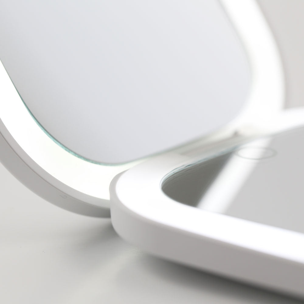 Compact LED pocket mirror for daily beauty routines