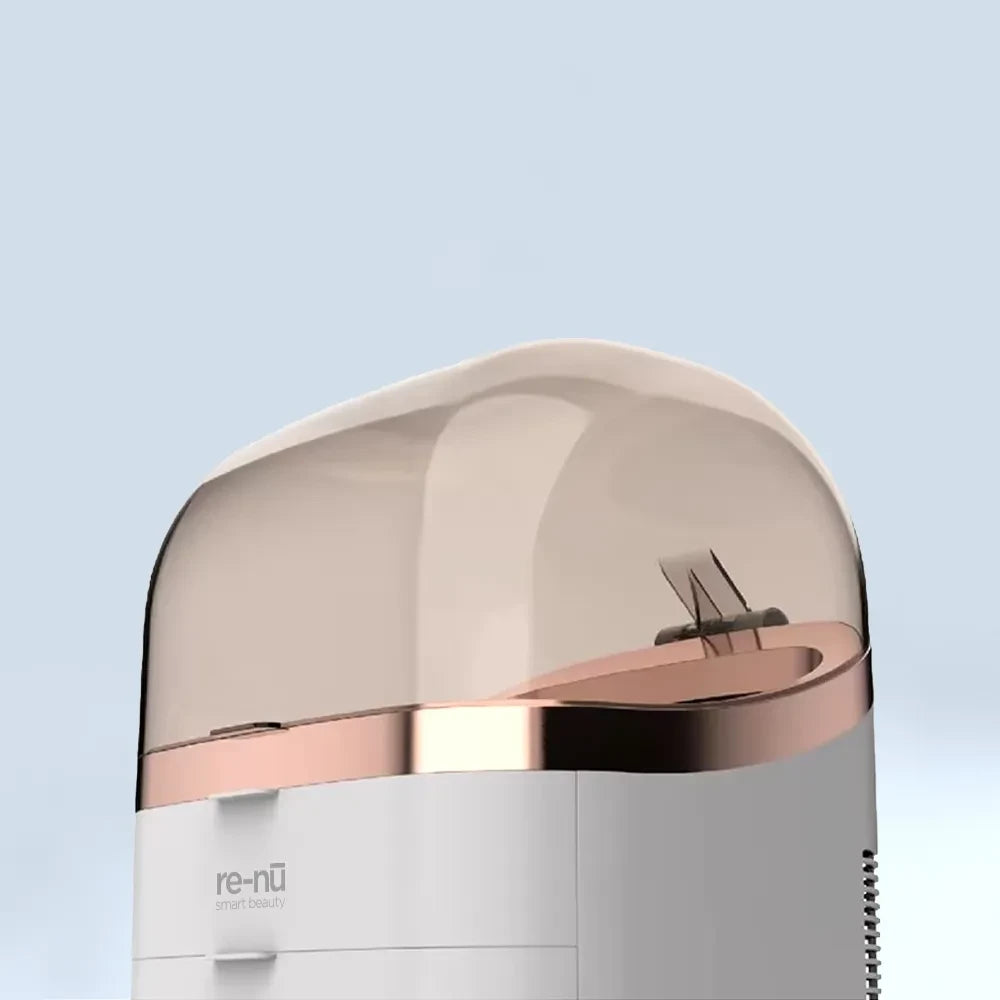 Side view of the GlowUp Skin Care Fridge showcasing its sleek, compact design and durable build for skincare and cosmetics storage.