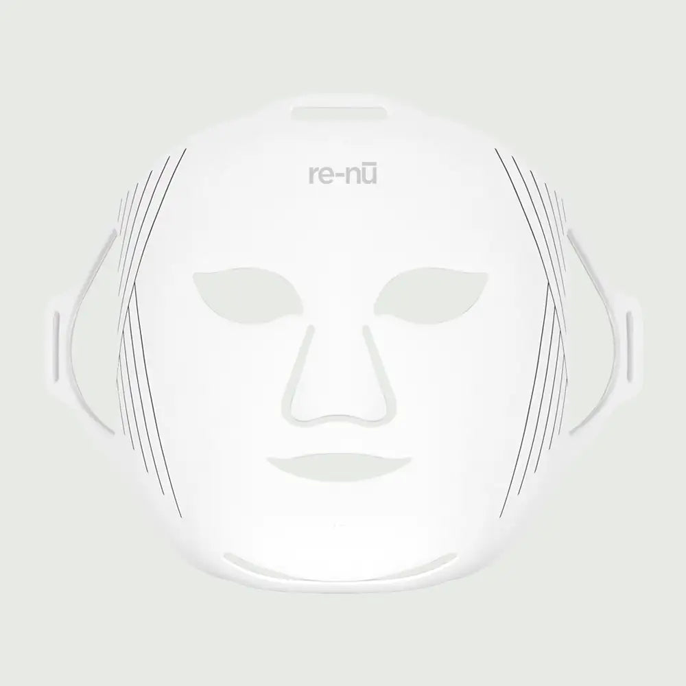 Front view of the re-nū Liquid Silicone LED Mask showing its full-face silicone design