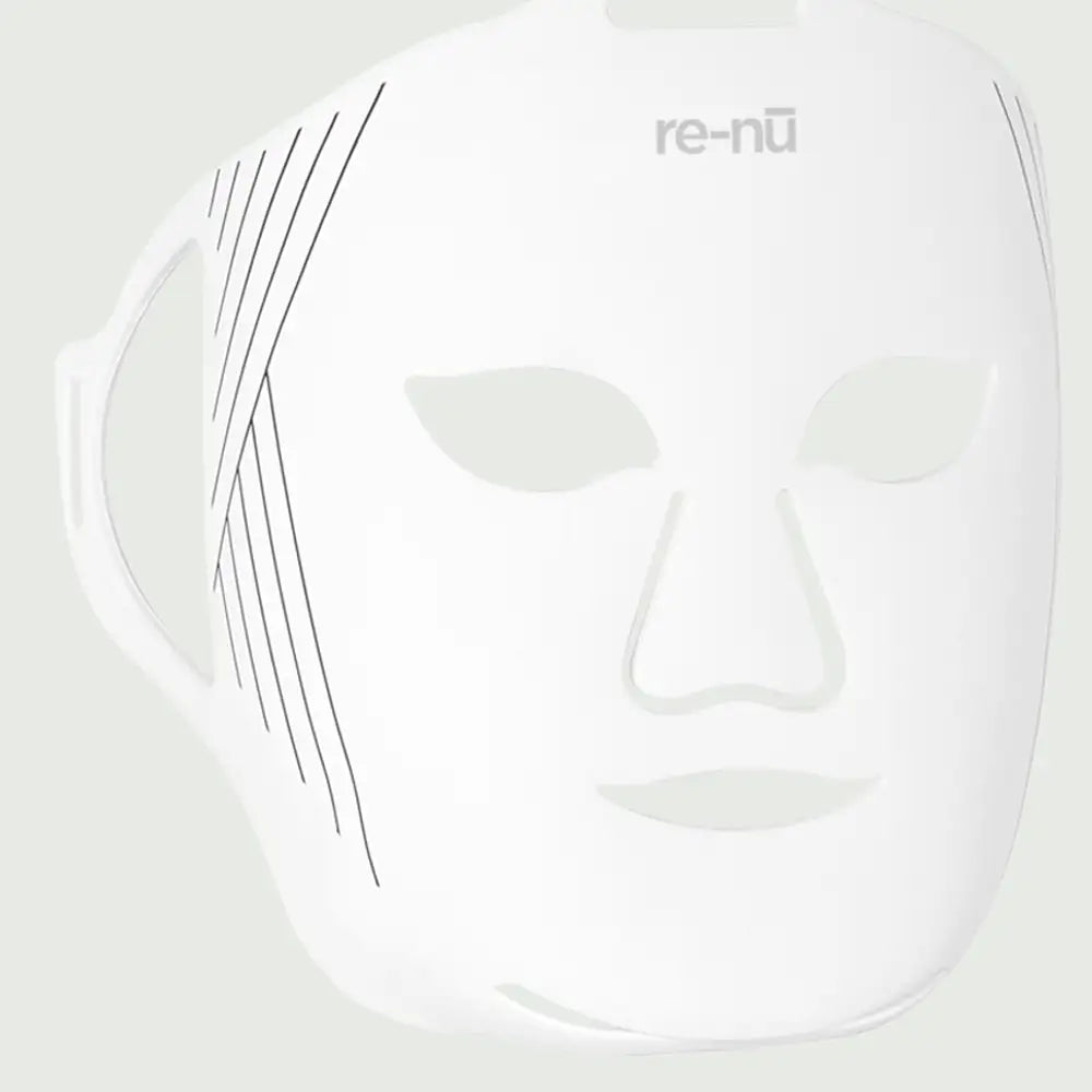 Right-side angle of the re-nū Liquid Silicone LED Mask highlighting flexible contours