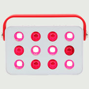Mini LED Red Light Panel front view with red and near-infrared LEDs illuminated