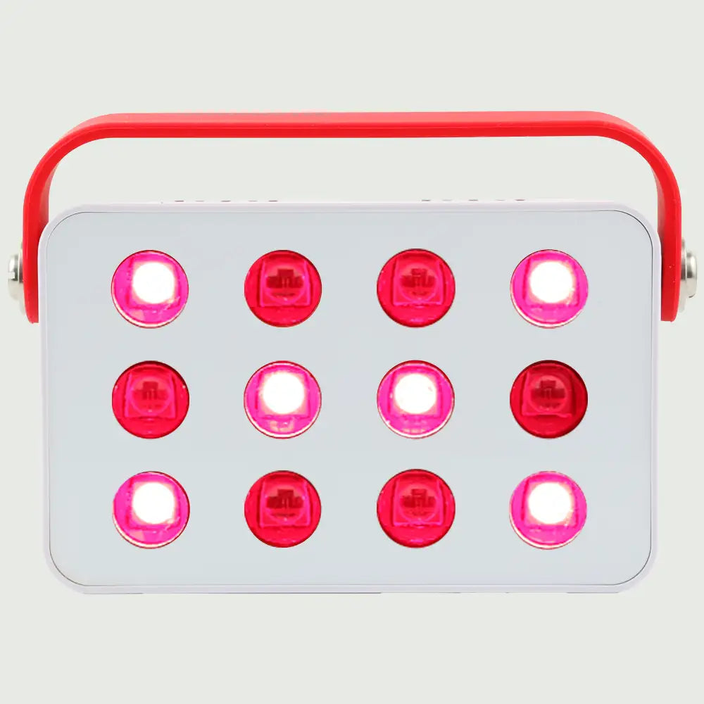Mini LED Red Light Panel front view with red and near-infrared LEDs illuminated