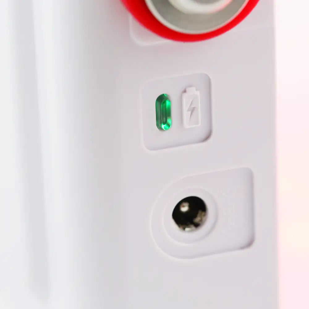 Close-up of Mini LED Red Light Panel full-power light and charging port