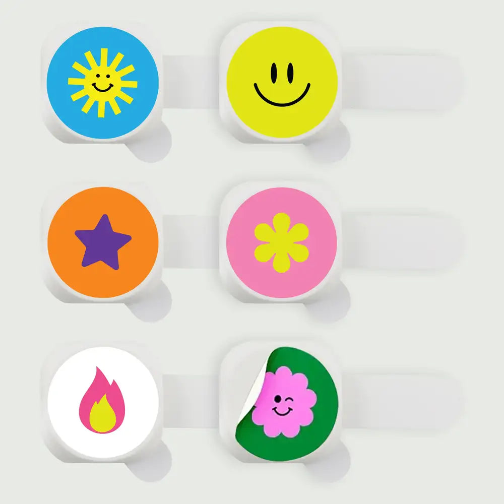 GlowUp Post-Acne LED Patch with stickers applied.