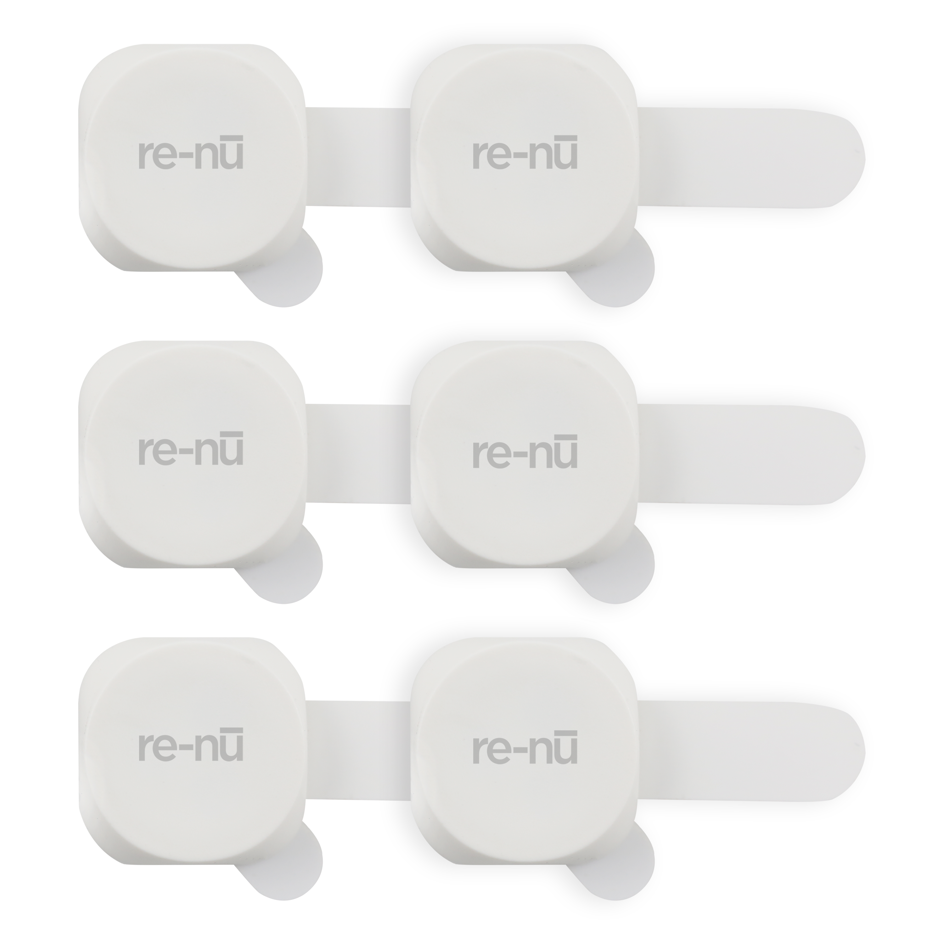 Set of six re-nu Smart LED Recovery Patches, with pull tab and adhesive backing strip.