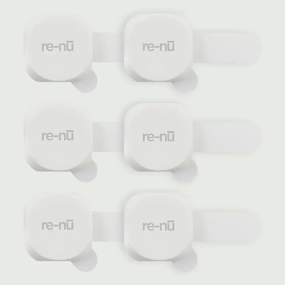 Set of six re-nu Smart LED Recovery Patches, with pul tab and adhesive backing strip.